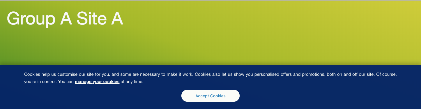 Simple consent banner (centered button)